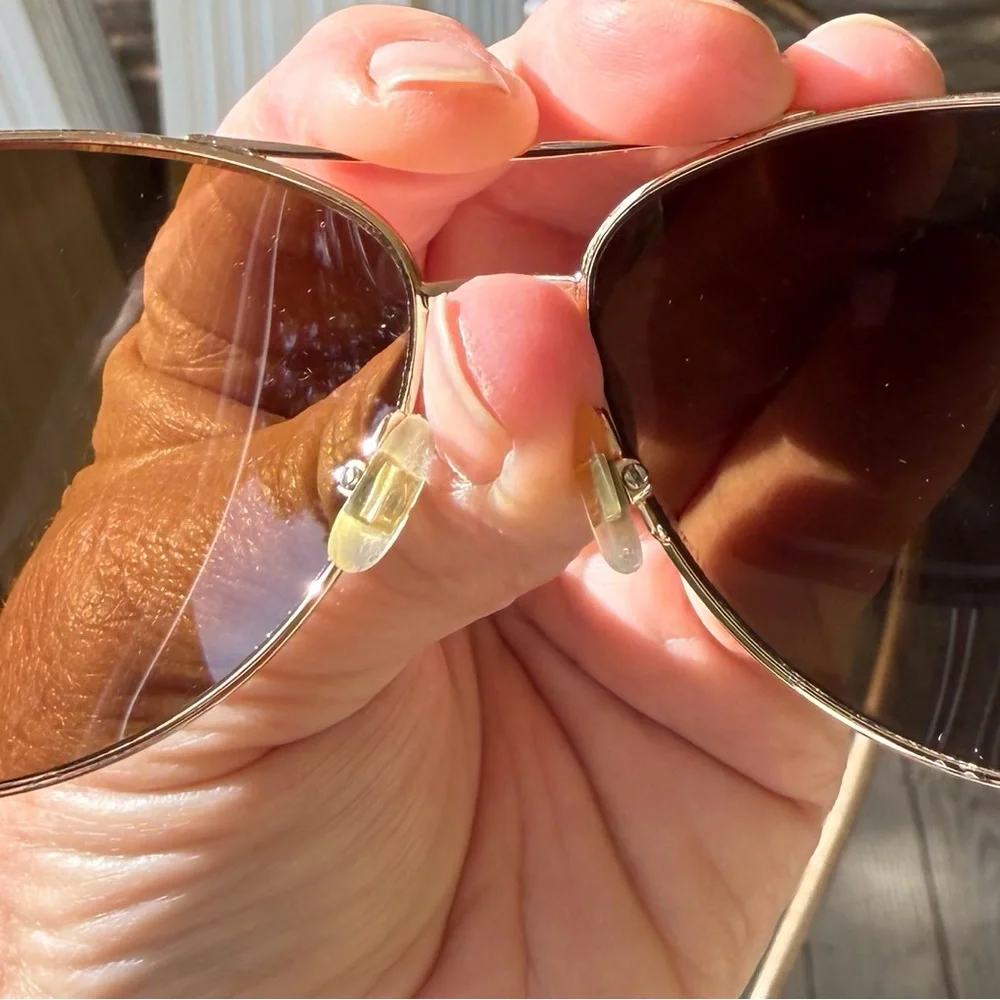 kate spade gold aviator sunglasses with brown lenses